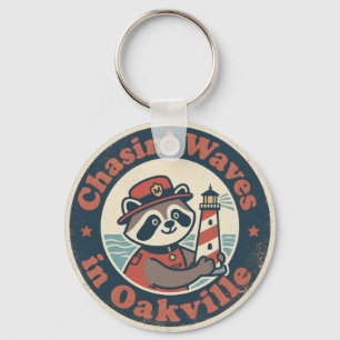 Chasin’ Waves in Oakville Funny Raccoon Mountie Keychain