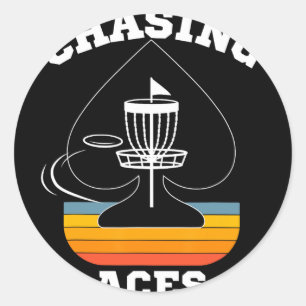 Chasing Aces Disc Golf Target Sports Apparel Men W Classic Round Sticker