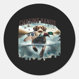 Chasing Bands Duck Hunting Classic Round Sticker