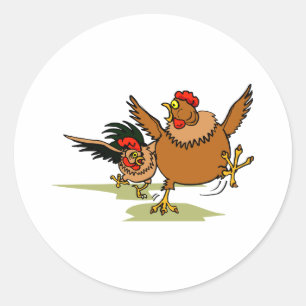 Chasing Chickens Classic Round Sticker