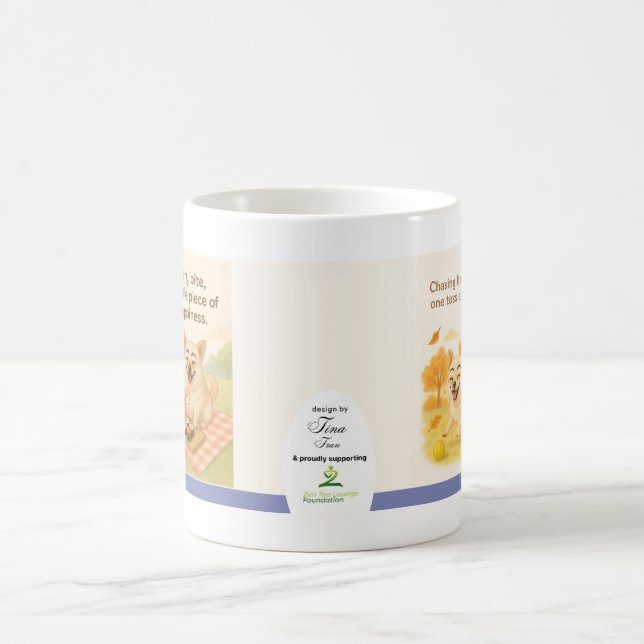 Chasing Happiness Dog Lover Mug by Tina Tran (Centre)