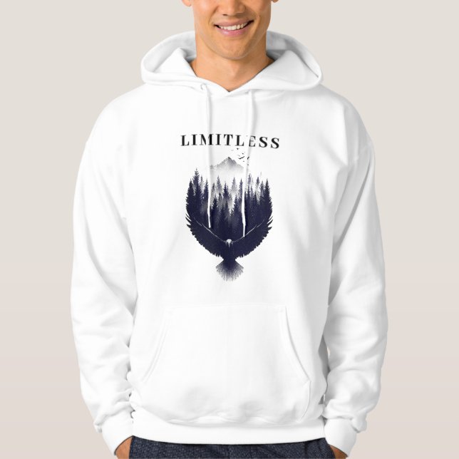 Chasing High Altitude Eagle Hiking Double Exposure Hoodie (Front)