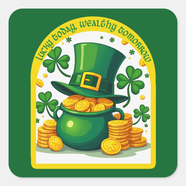 Chasing Luck Catching Cash - Autocolante Square Sticker (Front)