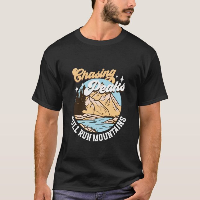 Chasing Peaks - Bull Run Mountains T-Shirt (Front)