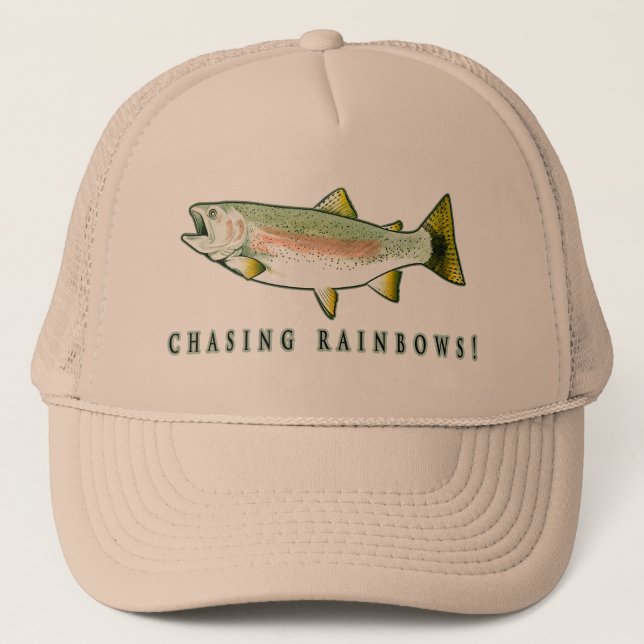 Chasing Rainbow Trout Trucker Hat (Front)