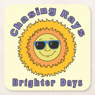 Chasing Rays Square Paper Coaster