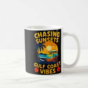 Chasing Sunsets Gulf Coast Vibes Retro Beach Coffee Mug