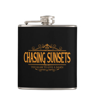 Chasing sunsets hip flask