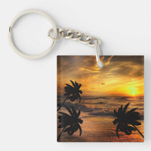 CHASING SUNSETS OCEAN SCENERY NATURE KEYCHAIN