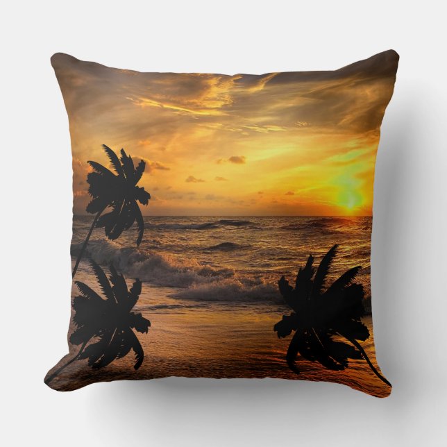 CHASING SUNSETS OCEAN SCENERY NATURE   THROW PILLOW (Front)