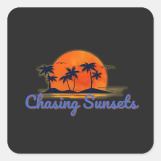 Chasing Sunsets – Tropical Summer Vibes 2026 Square Sticker