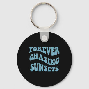 Chasing Sunsets Words On Back Trendy Aesthetic Keychain