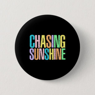 Chasing Sunshine Hawaii Beach Funny Summer Vacatio 2 Inch Round Button