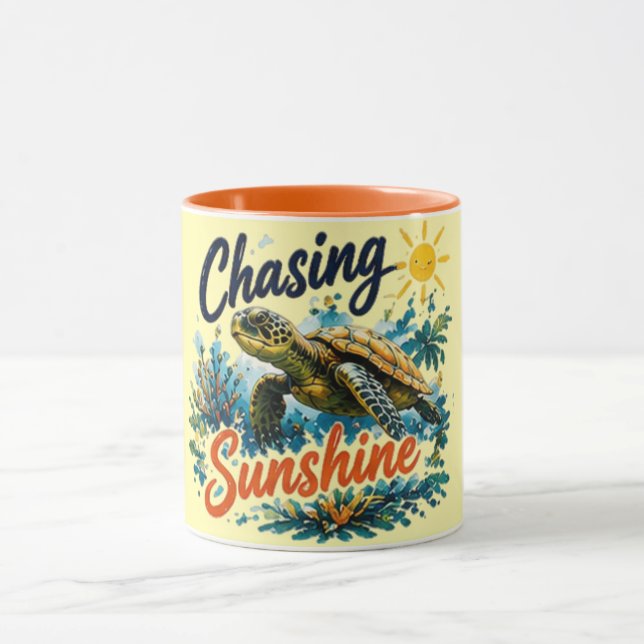 Chasing Sunshine Mug Orange Trim (Center)