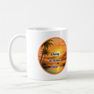 Chasing the Golden Hour Sunset Oasis Aesthetic Coffee Mug