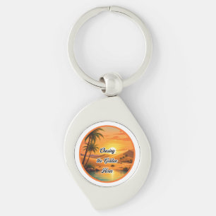 Chasing the Golden Hour Sunset Oasis Aesthetic Keychain