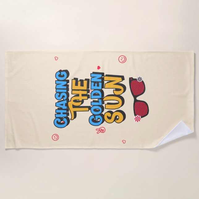 Chasing the Golden Sun Beach Towel (Front)
