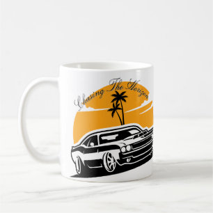 Chasing the Horizon Vintage Muscle Car Sunset Coffee Mug