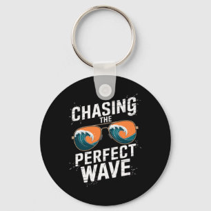 Chasing The Perfect Wave Surfing - Beach Adventure Keychain