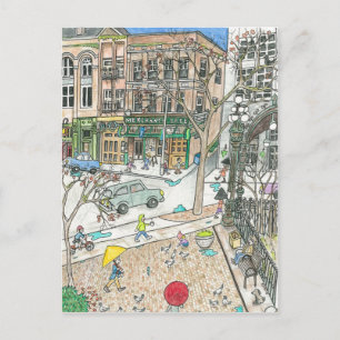 Chasing the Rainbows, Pioneer Square, Seattle Postcard