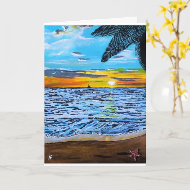 Chasing the Sunset Painting by Alfred Fox Card (Yellow Flower)