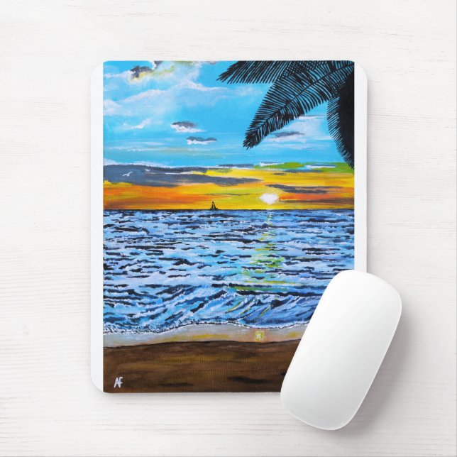 Chasing the Sunset Painting by Alfred Fox Mouse Pad (With Mouse)
