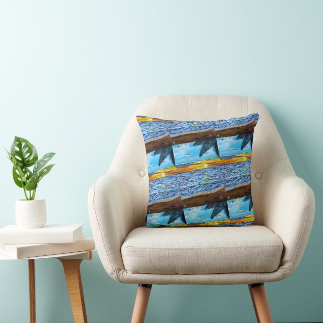 Chasing the Sunset Painting by Alfred Fox Throw Pillow (Chair)