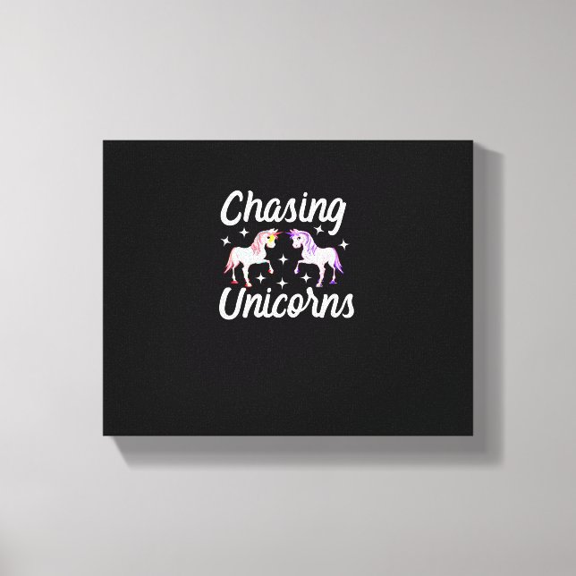 Chasing Unicorns Magical Long Sleeve T-Shirt Canvas Print (Front)
