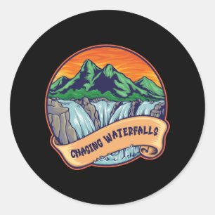 Chasing Waterfalls Hiking Outdoor Climbing Classic Round Sticker