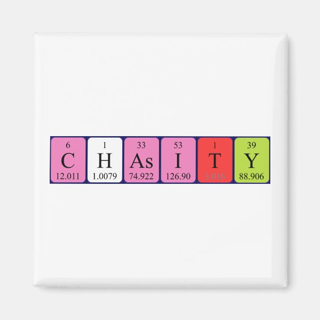 Chasity periodic table name magnet (Front)