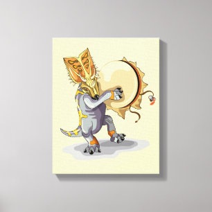 Chasmosaurus Dancing A Shaman Ritual Canvas Print