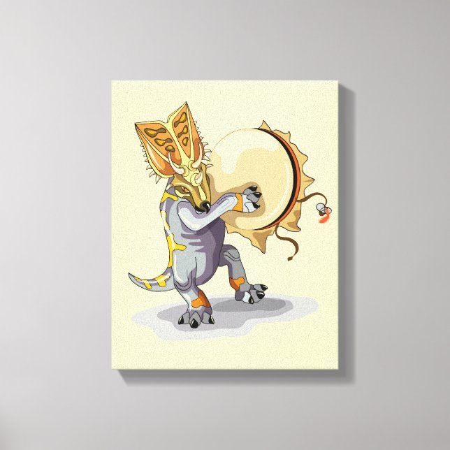 Chasmosaurus Dancing A Shaman Ritual Canvas Print (Front)