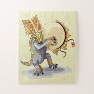 Chasmosaurus Dancing A Shaman Ritual Jigsaw Puzzle