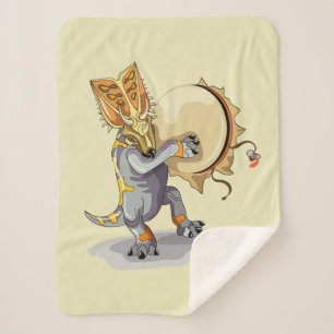 Chasmosaurus Dancing A Shaman Ritual Sherpa Blanket