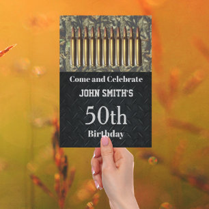 Chasse au Camo Ammo fête d'anniversaire Invitation