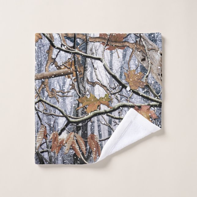 Chasse au Camouflage Motif de neige 3 (Gant de toilette)