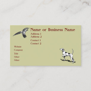 Chasse au chien et Carte de visite faisan Version 