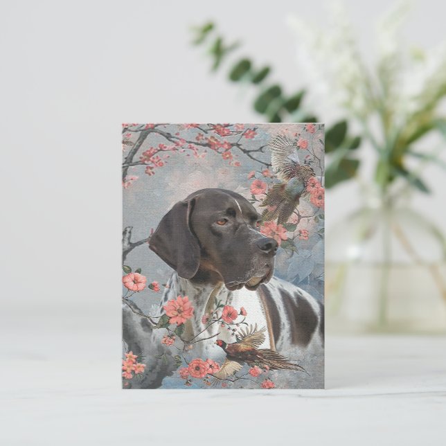 Chasse au faisan avec pointeurs, carte postale Art (Debout devant)