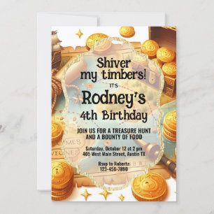 Chasse au trésor Pirate Invitation Anniversaire