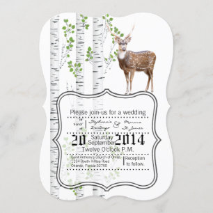 Chasse aux bois de Faire-part de mariage Doe Buck