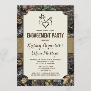 Chasse aux cerfs Camo Engagement Invitations