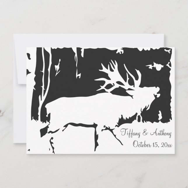 Chasse aux élans rustiques Invitations de mariage (Devant)