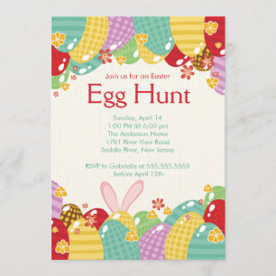 Chasse aux oeufs de Bunny de Pâques Invitation à l