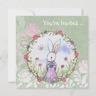 Chasse aux œufs de Pâques Invitations de lapin de