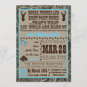 Chasse Camo Baby Boy Shower Invitations Girl