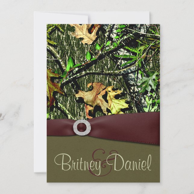 Chasse Camo Mariage Invitations (Devant)