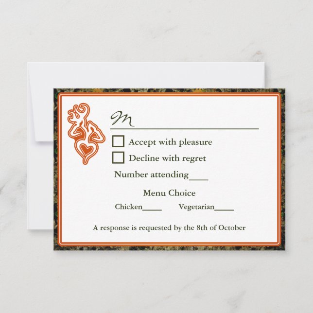 Chasse Camo Mariage RSVP Invitation (Devant)