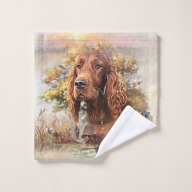 Chasse de Setter irlandais faisan, Art (Gant de toilette)