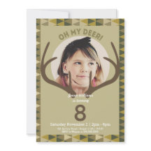Chasse moderne Camo Deer Invitation d'anniversaire