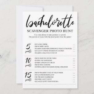 Chasse photo Bachelorette Scavenger Carte de jeu